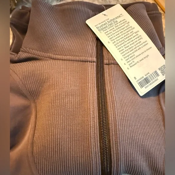 Brushed Softstreme Ribbed Half Zip. Espresso. New With Tags. RARE!!  Size 8 - Picture 8 of 10